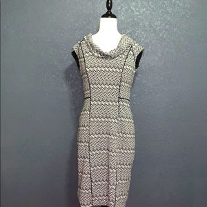 White House Black Market | Black & White Chevron Sheath Dress | Size 10
